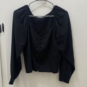 Madewell Black Button-Front Blouse